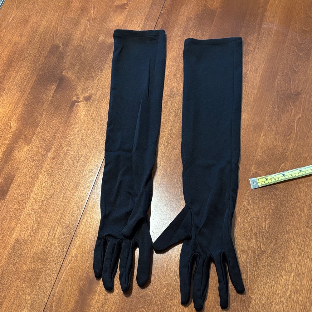 Long Black Opera Gloves - Sleek Stretch Fabric